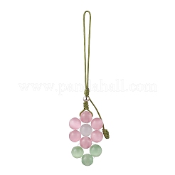 4 pz decorazioni pendenti a forma di fiore con occhio di gatto&nbsp;HJEW-TA00418