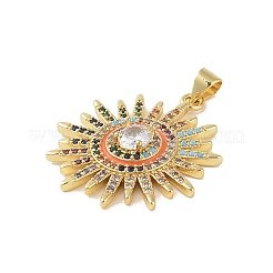 Pendentifs avec zircon cubiques à micro-pavés en laiton&nbsp;KK-E111-37G-01