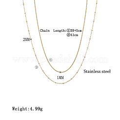 Doppellagige Halsketten aus 304 Edelstahl&nbsp;BI6210-1