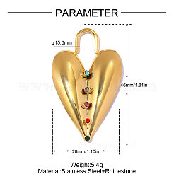 Anhänger aus Edelstahl 304 und ABS-Kunstleder mit Imitationsperlen&nbsp;STAS-OY014-59G