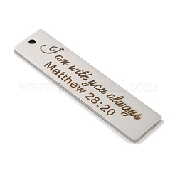 Grands pendentifs en acier inoxydable 201 anti-ternissement&nbsp;STAS-L079-027P-P