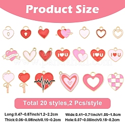 Ciondoli smaltati in lega da 40 pz 20 stili&nbsp;ENAM-YW0006-86