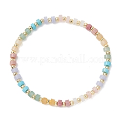 Pulseras elásticas para mujer con aventurina verde natural&nbsp;BJEW-JB13334-03