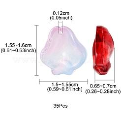35pcs transparente sprühlackierte Glasanhänger&nbsp;GLAA-YW0001-62