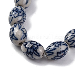 Hechos a mano de los abalorios de la porcelana azul y blanca&nbsp;PORC-I027-16C