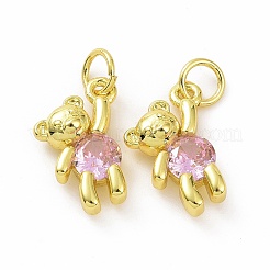 Ciondoli in ottone zirconi chiari micro pavé&nbsp;ZIRC-F135-25G-02