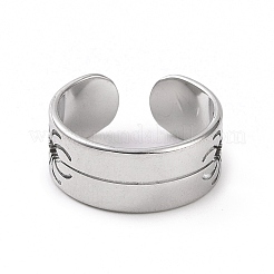 Anello polsino aperto a forma di ragno cavo in acciaio inossidabile 304 anti-ossidazione per donna&nbsp;RJEW-C053-03P