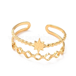 Ionenplattierung (IP) 304 Edelstahl-Fingerringe&nbsp;RJEW-L102-26G