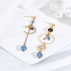1 paire de boucles d'oreilles pendantes en alliage avec strass&nbsp;EJEW-LP0007-114