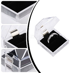 Boîtes de rangement pour anneaux en acrylique transparent&nbsp;FIND-WH0420-122B