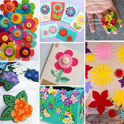 300 Stück 5 Stile Blumen-Vlies-Accessoires&nbsp;DIY-SC0031-15