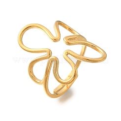 Blume 304 Edelstahl Fingerringe für Frauen&nbsp;RJEW-M103-03G