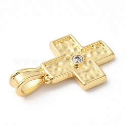 Porte micro ouvrent pendentifs zircone cubique en laiton de placage&nbsp;KK-R143-13G