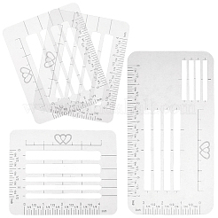 4 righello per modello di esame in plastica&nbsp;AJEW-CP0009-96