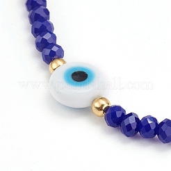 Verre à facettes perles bracelets extensibles&nbsp;BJEW-JB05985-02