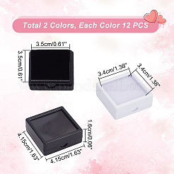 24 Stück quadratische Acryl-Displayboxen für lose Diamanten in 2 Farben&nbsp;CON-GA0001-16