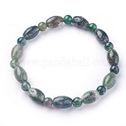 Natürliche Moos Achat Perlen Stretch-Armbänder&nbsp;BJEW-F380-03