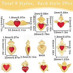 18pcs 9 styles de pendentifs en émail en alliage&nbsp;ENAM-SC0005-06
