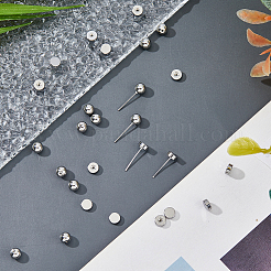 40 pièce 4 styles écrous de boucle d'oreille en acier inoxydable 303&nbsp;STAS-HS0001-58P