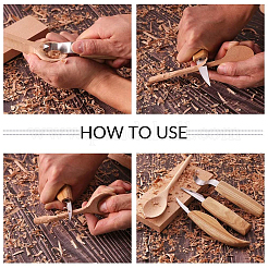 4 Stück Löffelform aus Buchenholz&nbsp;DIY-GF0005-09