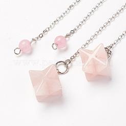 Chakra natürliches Rosenquarz Wünschelrutenpendel&nbsp;G-F516-01C