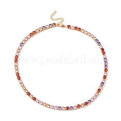 Klassische Tennishalskette mit Zirkonia&nbsp;NJEW-G017-02B-G