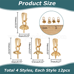 48 Stück 4 Stil 304 Edelstahl-BecherKlaue&nbsp;DIY-AB00035