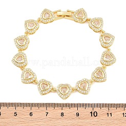 Bracelets de tennis en laiton pavés de zirconiums cubiques en forme de cœur pour femmes&nbsp;KK-CBA68DA-09G-01