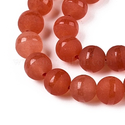 Mattierte natürliche weiße Jadeperlenstränge&nbsp;G-T138-8mm-209G