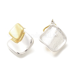 Messing-Rhombus-Ohrstecker für Damen&nbsp;EJEW-A121-14