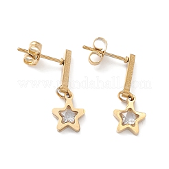 3 par de aretes colgantes con número romano y estrella de rhinestone de cristal de 3 estilos&nbsp;EJEW-B020-02G