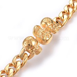 Braccialetti a maglie in acciaio inossidabile placcato ionico (ip) 304&nbsp;BJEW-L631-22G