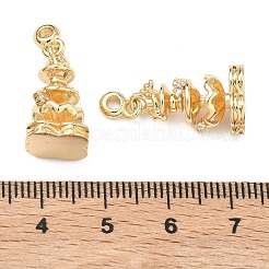 Pendenti in zirconi cubici trasparenti in micro pavè di ottone&nbsp;KK-T080-24G