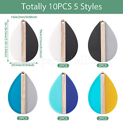 10 Uds. Colgantes de resina y madera de 5 colores&nbsp;RESI-TA0004-49