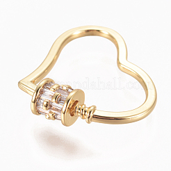 Charmes de verrouillage de mousqueton à vis de zircone cubique micro pave&nbsp;ZIRC-F105-09G