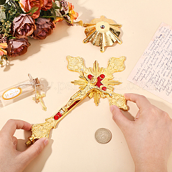 Religion Legierung Kruzifix Kreuz Statue Display Dekorationen&nbsp;DJEW-WH0043-92