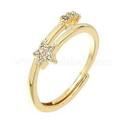 Bagues en laiton micro pavées en oxyde de zirconium transparent pour femmes&nbsp;CU-CBAE7DF-12G-03