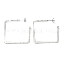 Orecchini a bottone quadrati in acciaio inossidabile 304 per donna&nbsp;EJEW-M089-06P