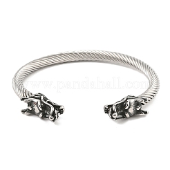 Offene Armreifen aus 304er Edelstahl für Männer&nbsp;BJEW-U001-06B-AS