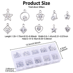 100 Stück 10 Stile Rack-Plating umweltfreundliche Legierung Charms&nbsp;FIND-YW0008-79