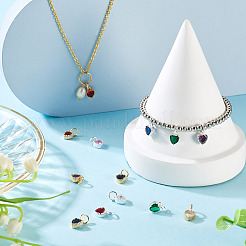 14 Stück 14 Farben Messing Micro Pave Zirkonia Anhänger&nbsp;KK-TA0002-09