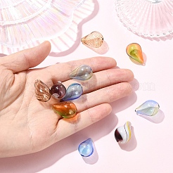 10 pz 5 stili trasparenti perline di vetro soffiato fatte a mano a forma di globo&nbsp;GLAA-YW0005-75