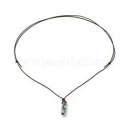 Collar con colgante de pepita india natural con cordón de cuero de vaca&nbsp;NJEW-JN03882-03
