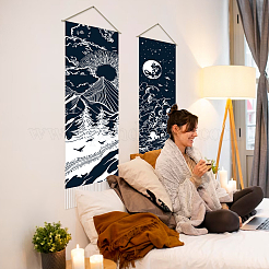 Tapices de pared decorativos de poliéster con patrón de luna y sol&nbsp;AJEW-WH0399-020