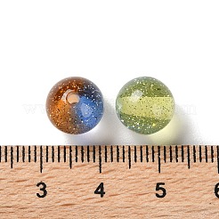 Perles de résine transparentes de couleur dégradée avec feuille d'or&nbsp;RESI-A035-10B