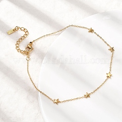 Bracciali a maglie a stella in acciaio inossidabile 304 per donna&nbsp;BJEW-K237-20G