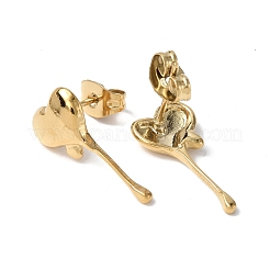 Placcatura ionica (ip) 304 acciaio inossidabile fusione cuore orecchini per le donne&nbsp;EJEW-F300-14G