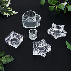 5 Stück Teelichthalter aus Glas in 5 Ausführungen&nbsp;AJEW-FG0003-37