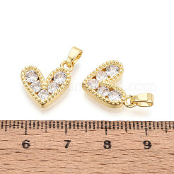 Pendentifs avec zircon cubiques à micro-pavés en laiton&nbsp;KK-T073-50G