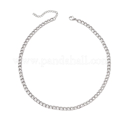 Colliers à maillons cubains en acier inoxydable 304 de 5 mm&nbsp;NJEW-JN05849